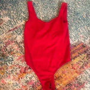 Free People red bodysuit